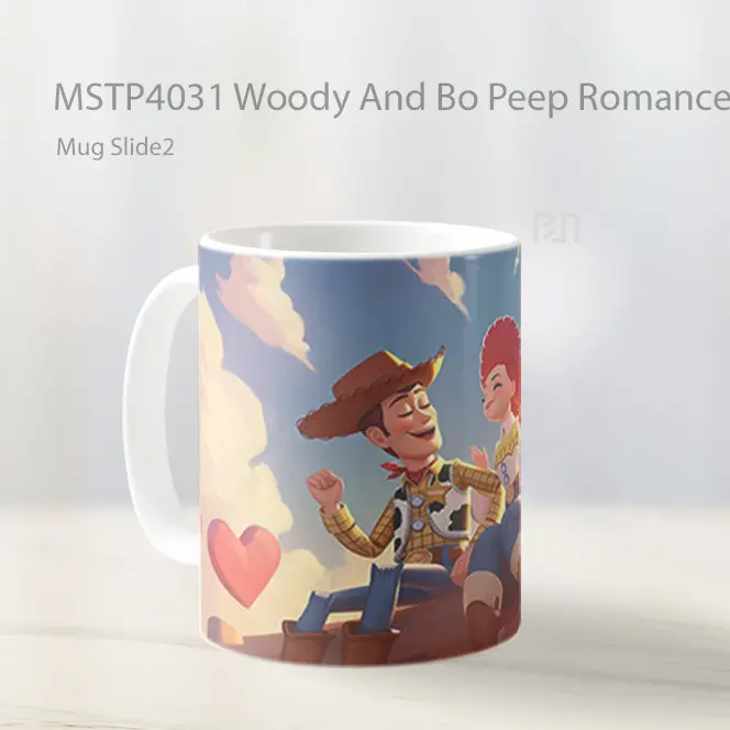 Woody And Bo Peep Romance Valentines Mug Gelas Keramik MSTP4031 - All-side / Desain