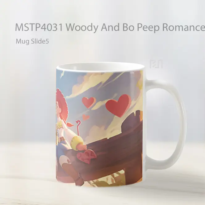 Woody And Bo Peep Romance Valentines Mug Gelas Keramik MSTP4031 - All-side / Desain