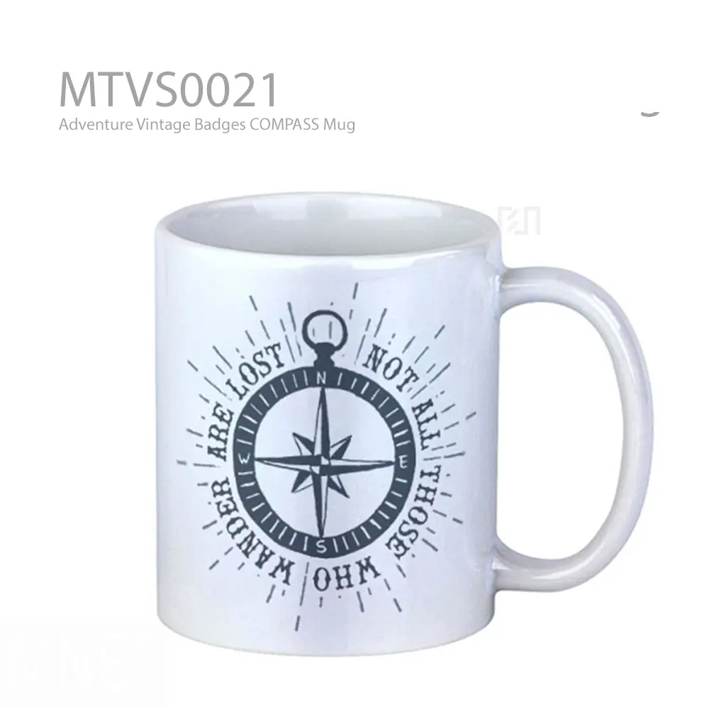 Adventure Vintage Badges COMPASS Mug