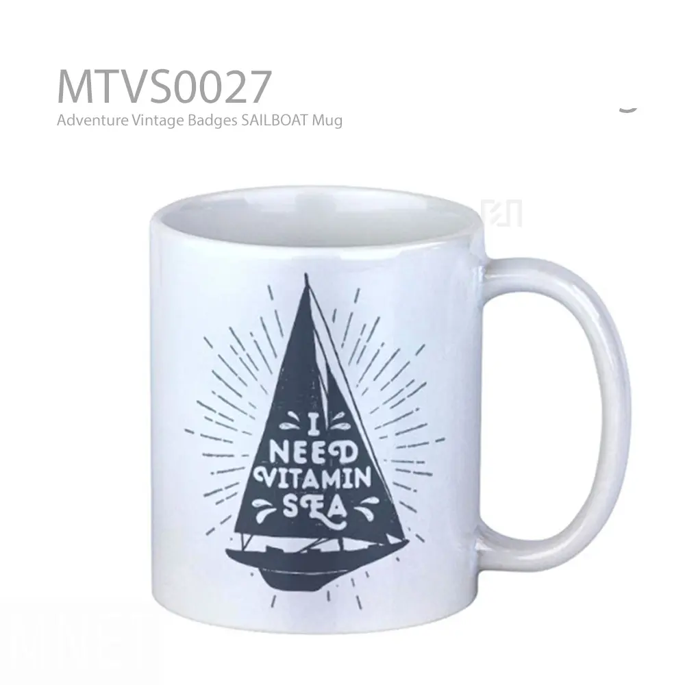 Adventure Vintage Badges SAILBOAT Mug