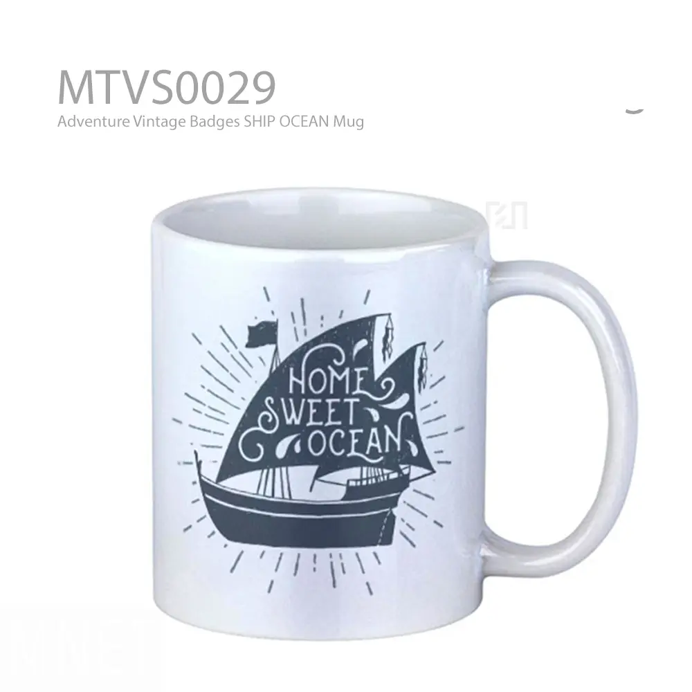 Adventure Vintage Badges SHIP OCEAN Mug
