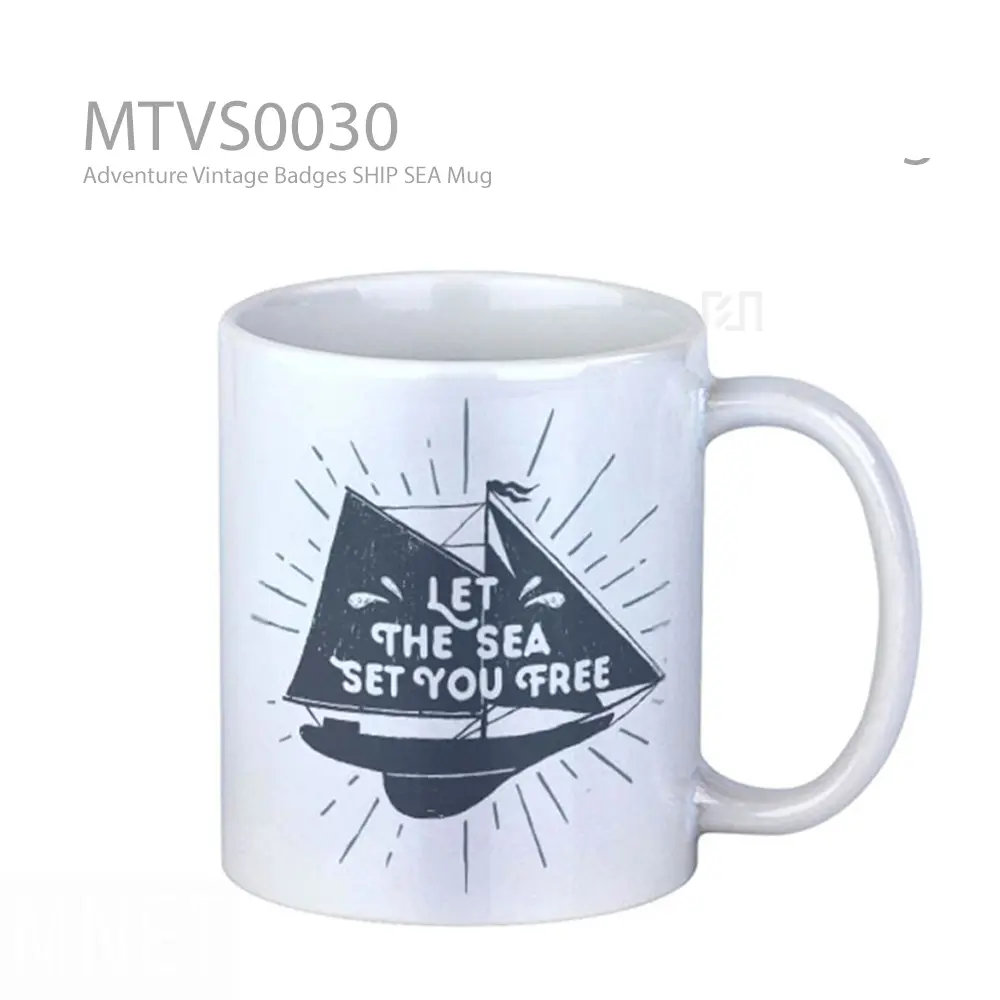Adventure Vintage Badges SHIP SEA Mug