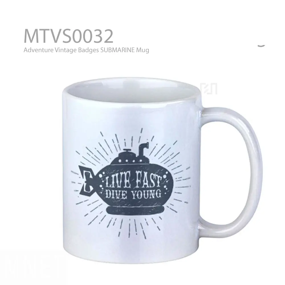 Adventure Vintage Badges SUBMARINE Mug