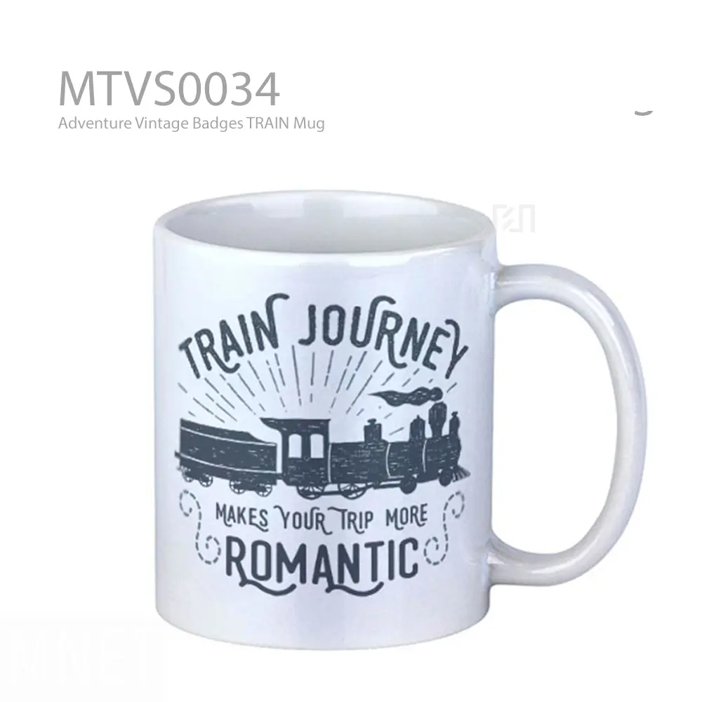 Adventure Vintage Badges TRAIN Mug