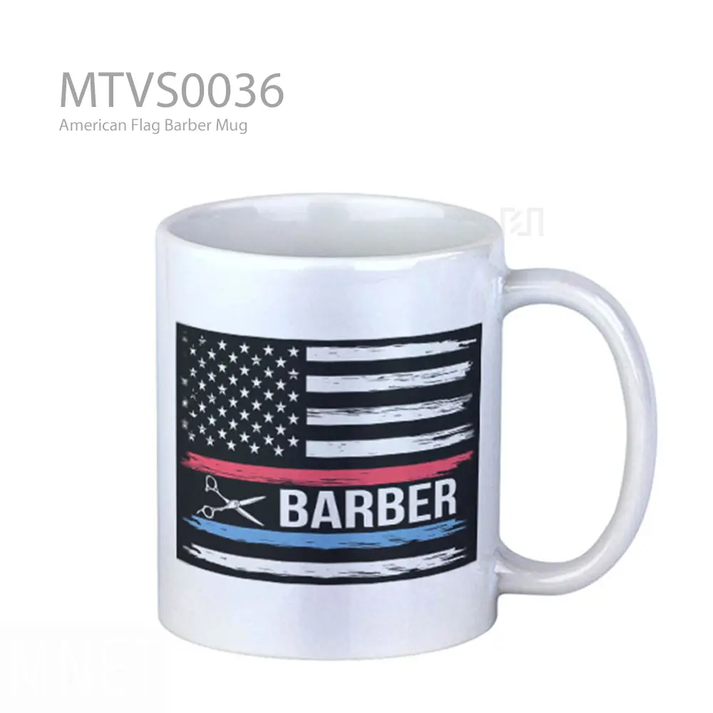 American Flag Barber Mug