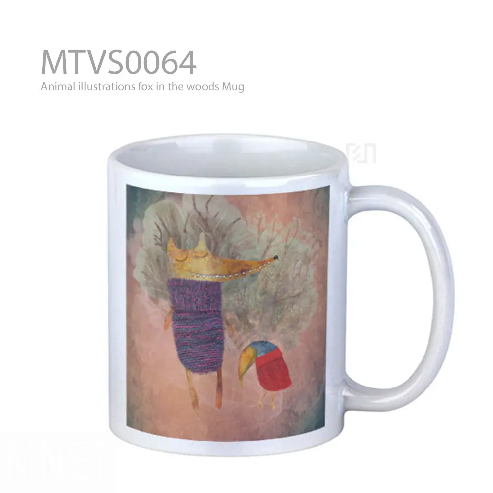 Animal illustrations fox in the woods Mug