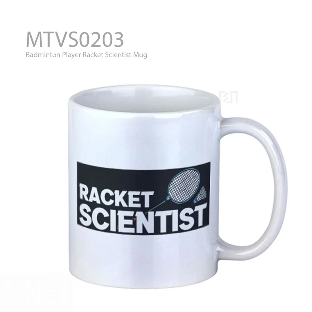 Badminton Player Racket Scientist Mug