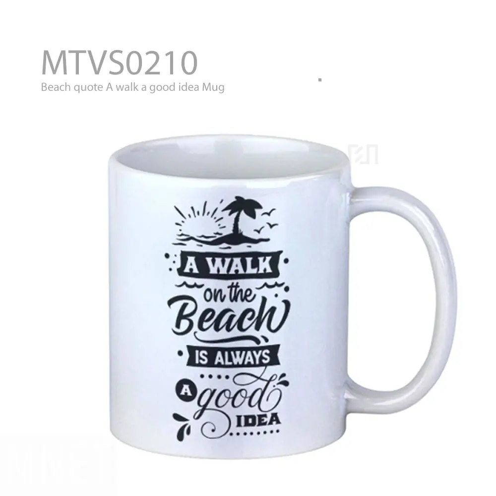 Beach quote A walk a good idea Mug