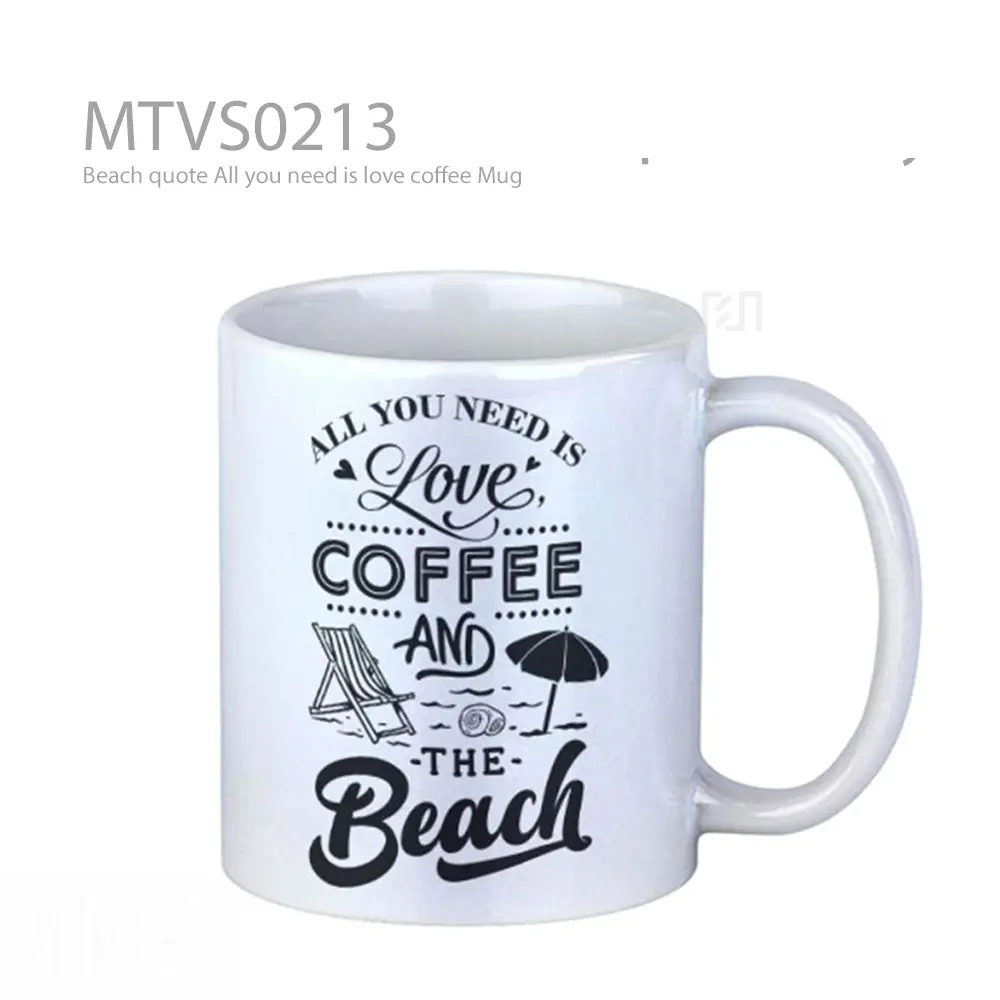 Beach quote All you need is love coffee Mug
