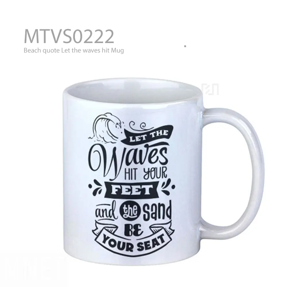 Beach quote Let the waves hit Mug