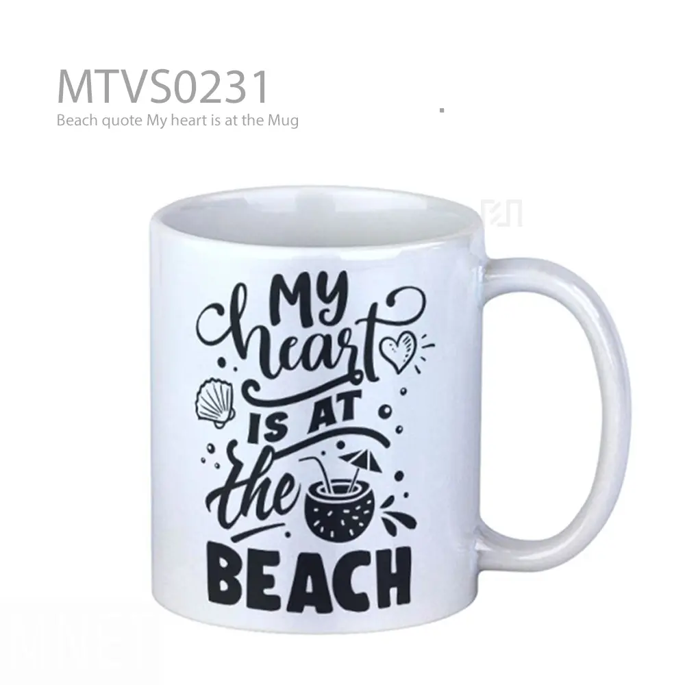 Beach quote My heart is at the Mug