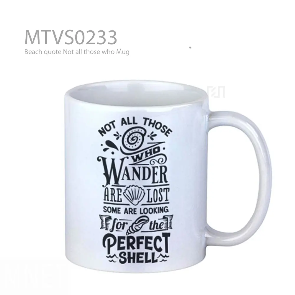 Mug Keramik Premium SNI - Beach quote Not all those who Mug