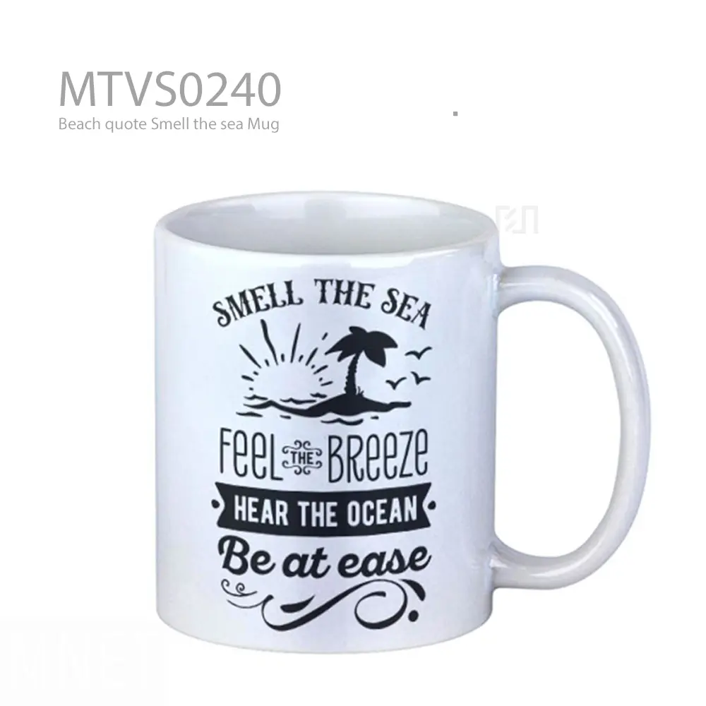 Beach quote Smell the sea Mug