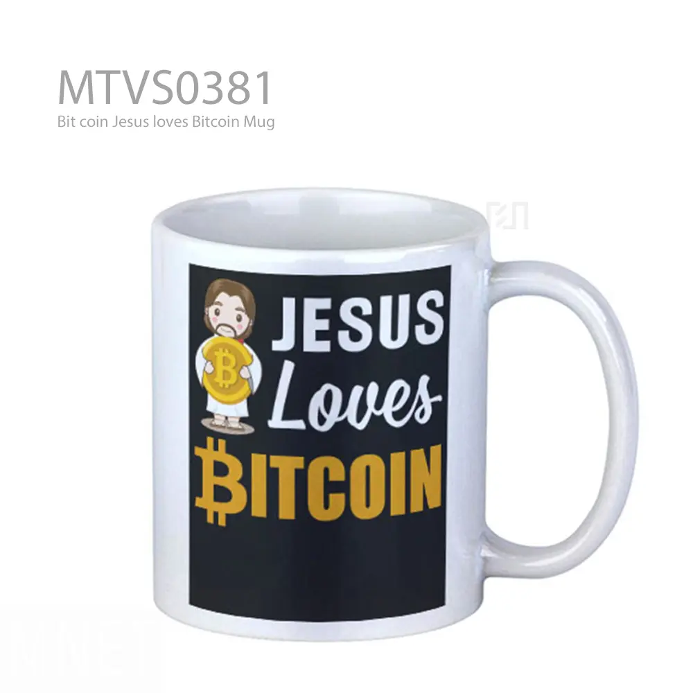 Bit coin Jesus loves Bitcoin Mug