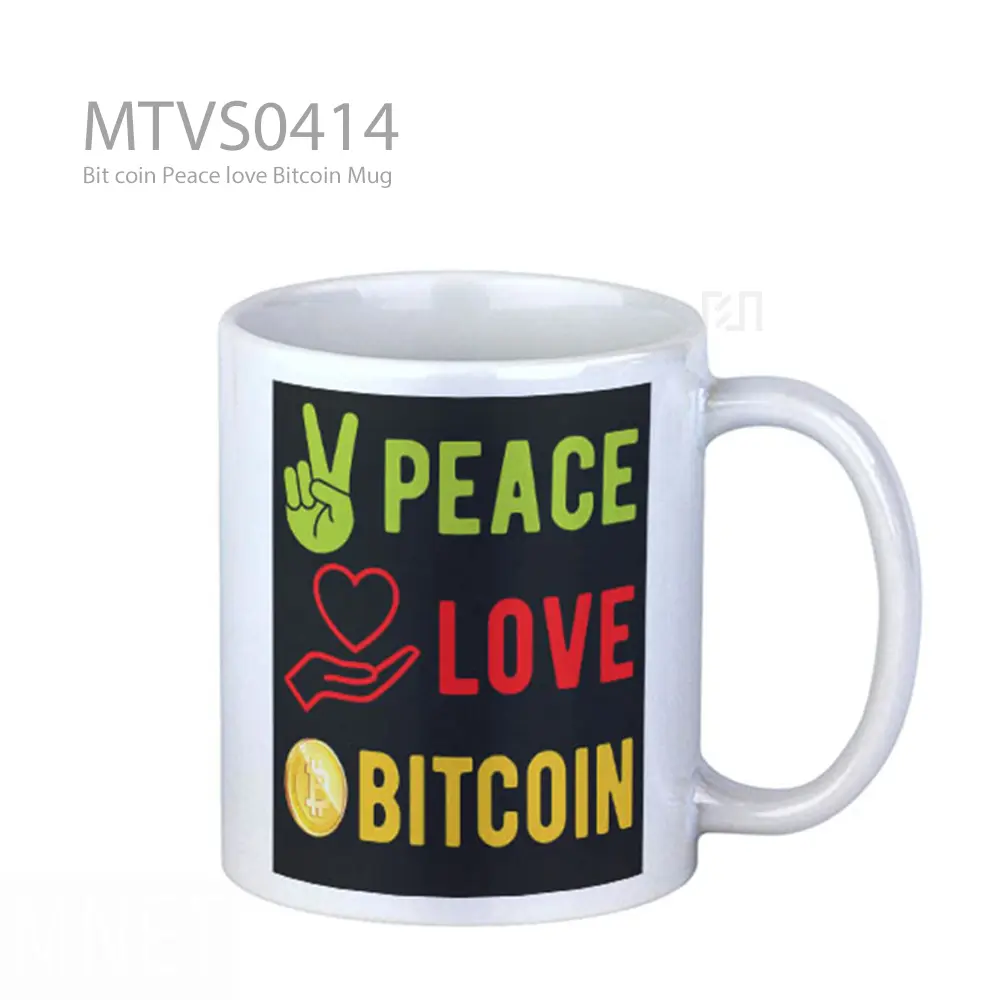 Bit coin Peace love Bitcoin Mug