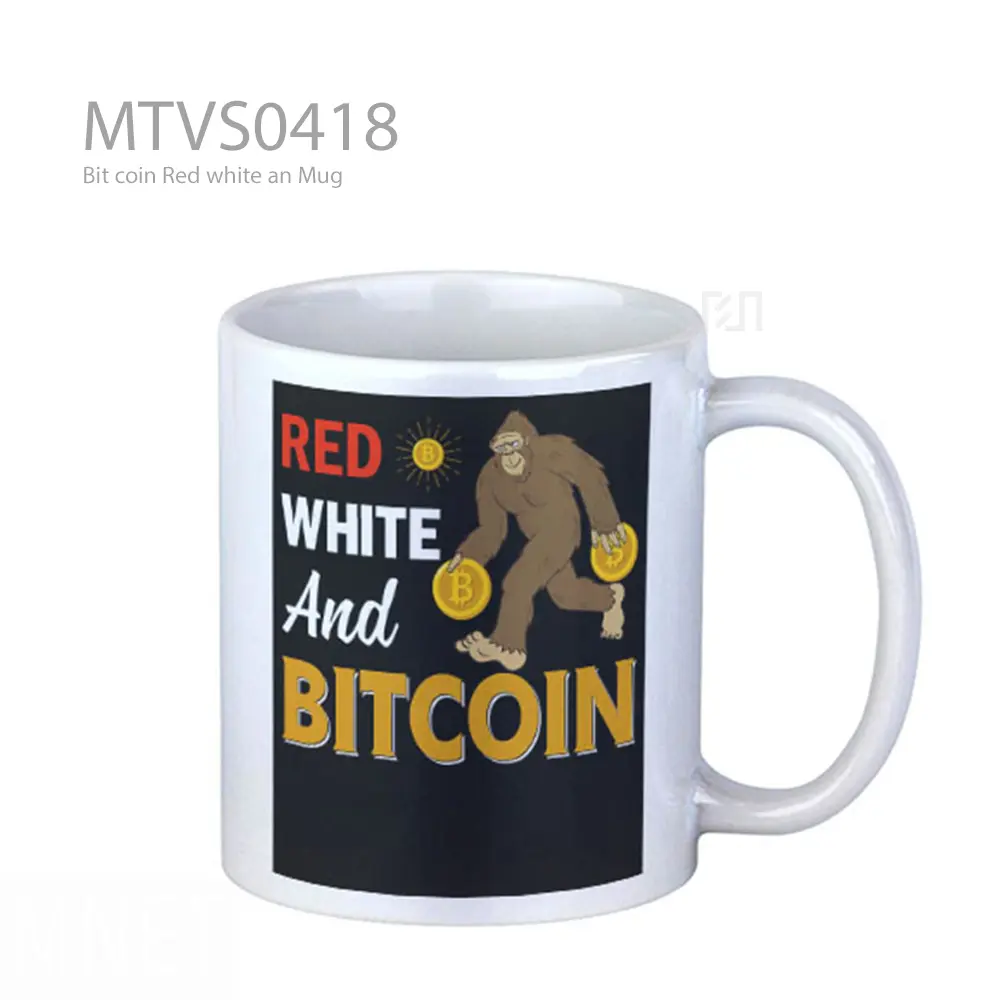 Bit coin Red white an Mug