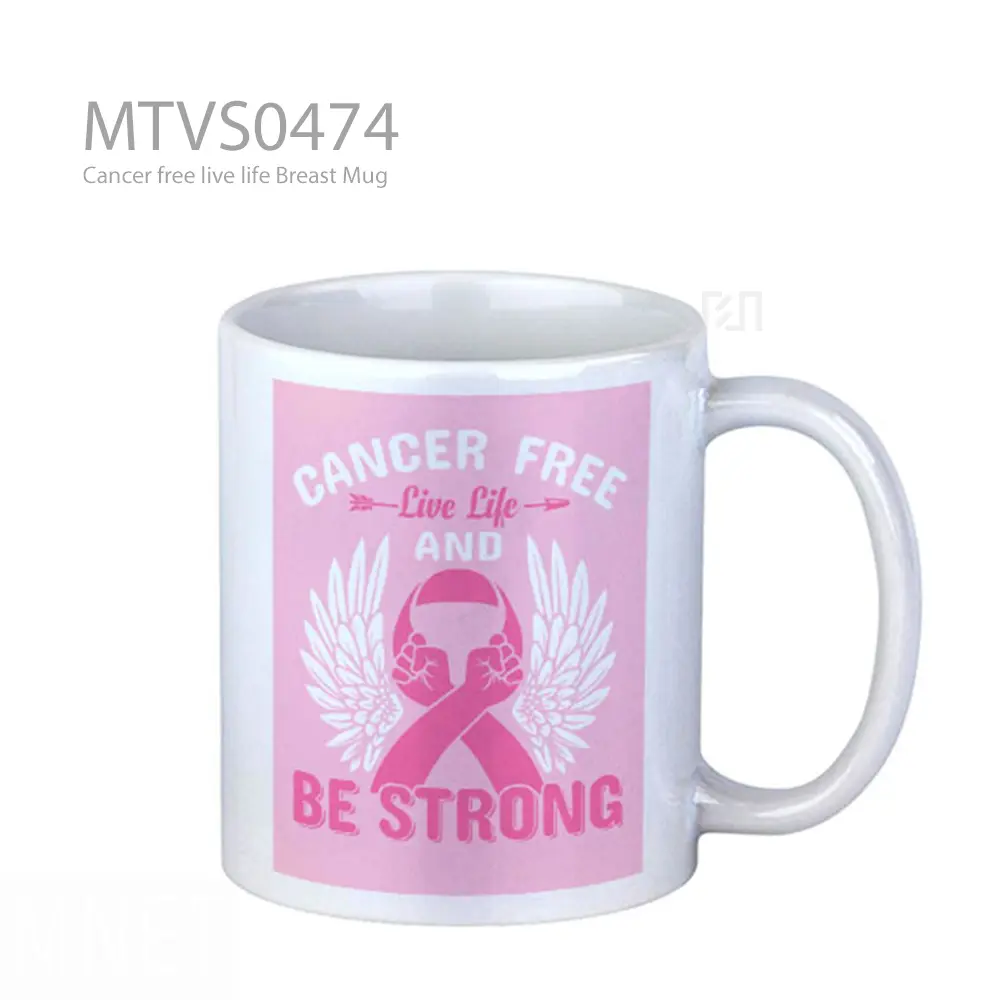 Cancer free live life Breast Mug