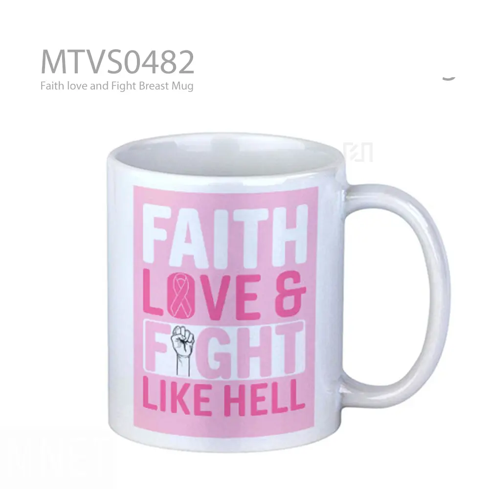 Faith love and Fight Breast Mug