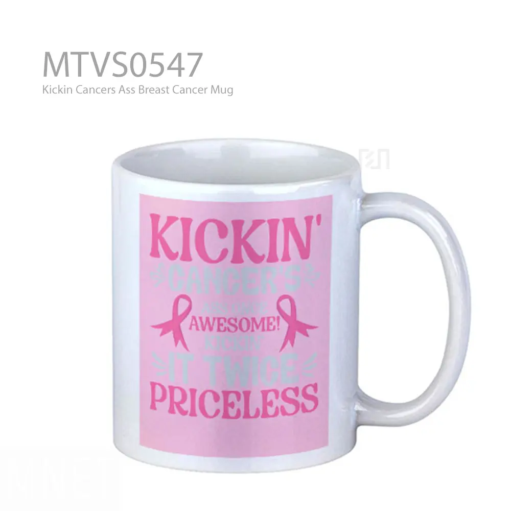 Mug Keramik Premium SNI - Kickin Cancers Ass Breast Cancer Mug