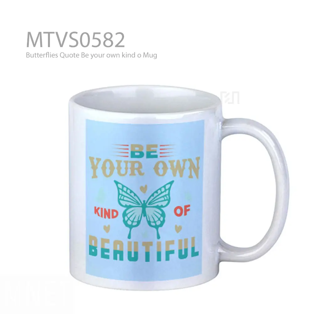Mug Keramik Premium SNI - Butterflies Quote Be your own kind o Mug
