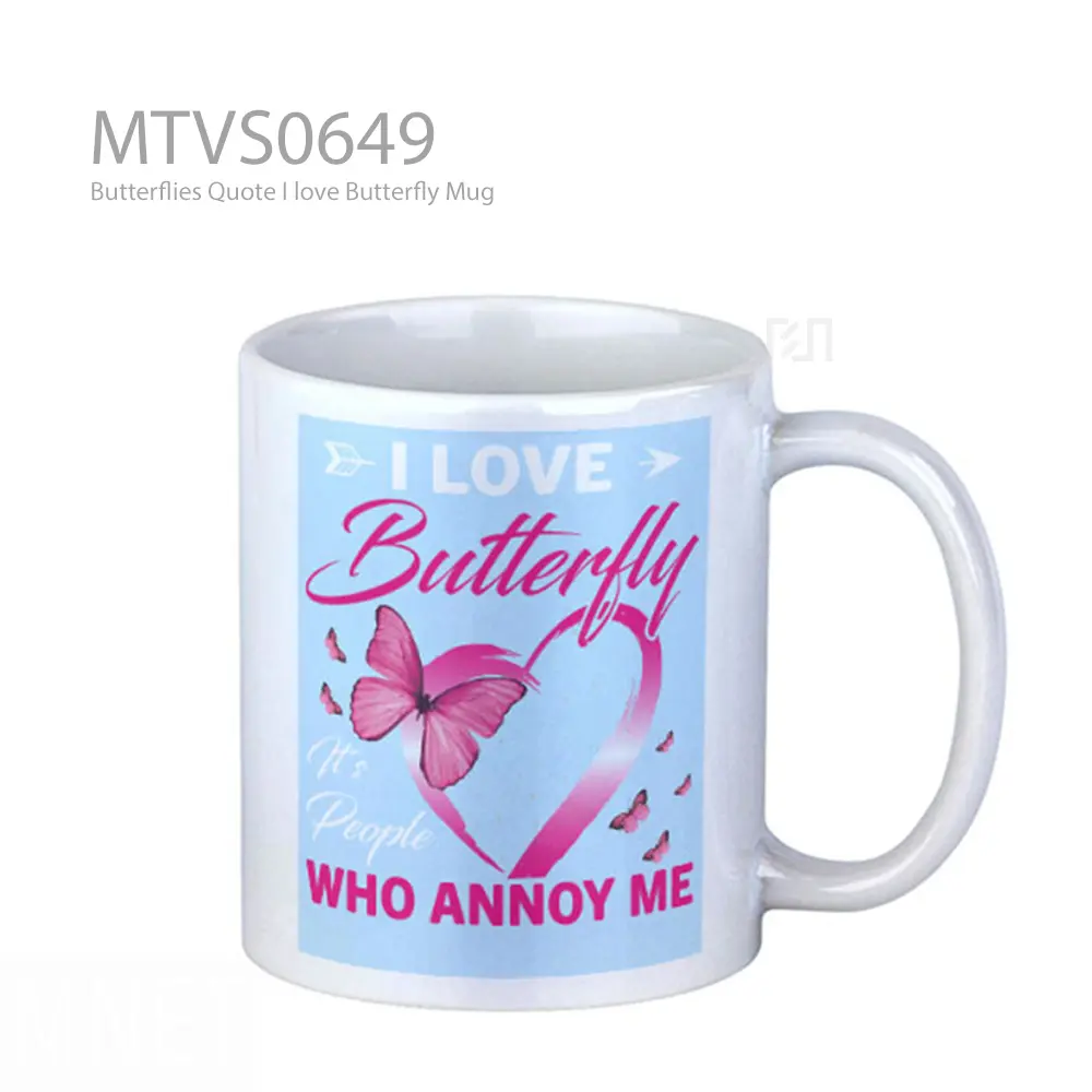 Mug Keramik Premium SNI - Butterflies Quote I love Butterfly Mug