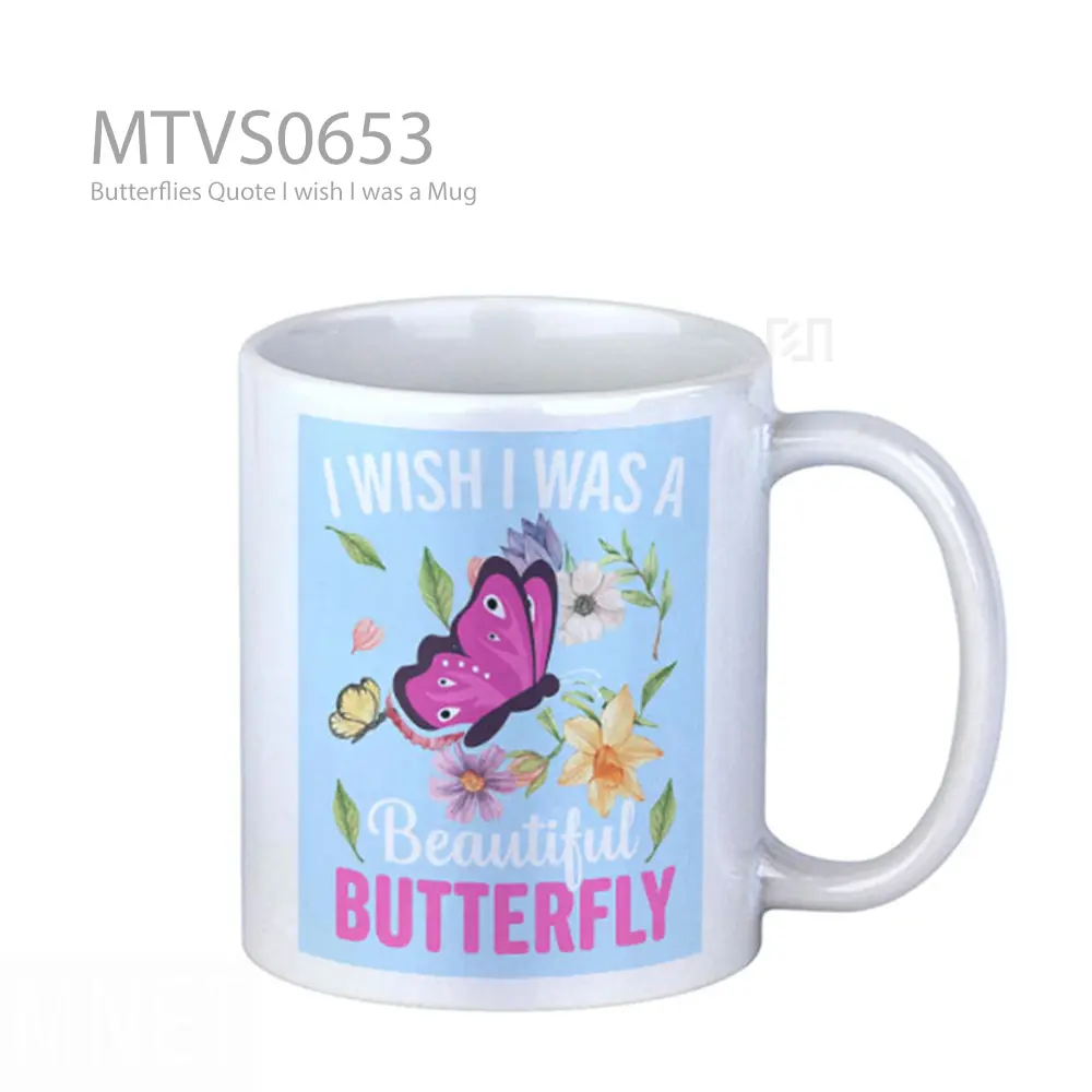 Butterflies Quote I wish I was a Mug