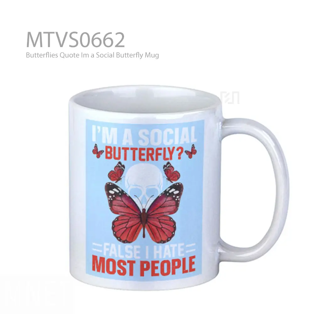 Butterflies Quote Im a Social Butterfly Mug