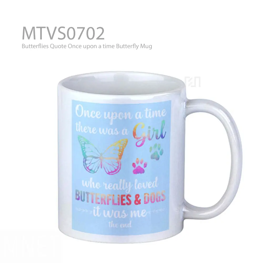 Butterflies Quote Once upon a time Butterfly Mug