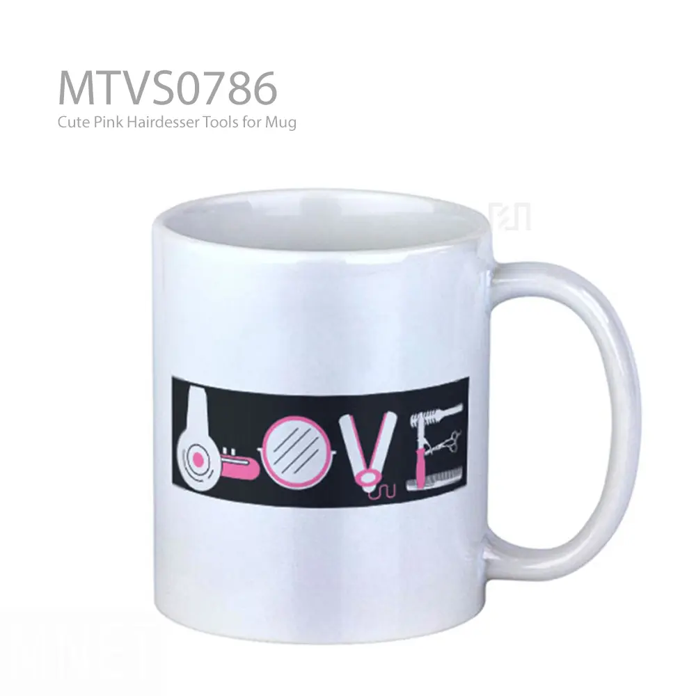 Cute Pink Hairdesser Tools for Mug