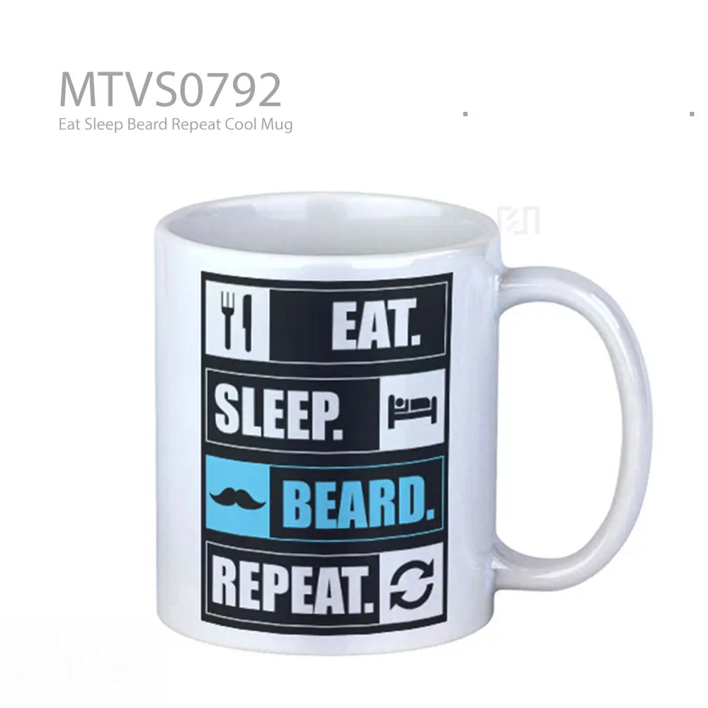 Eat Sleep Beard Repeat Cool Mug