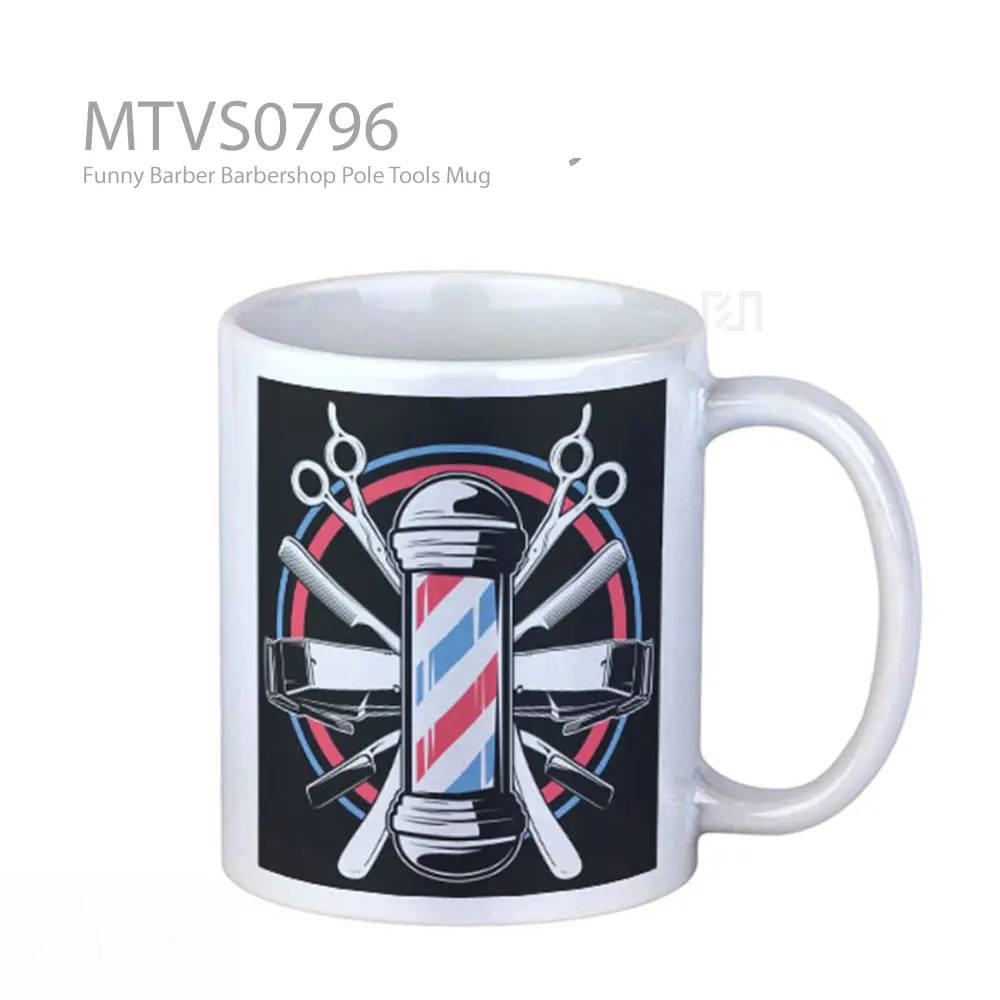 Funny Barber Barbershop Pole Tools Mug