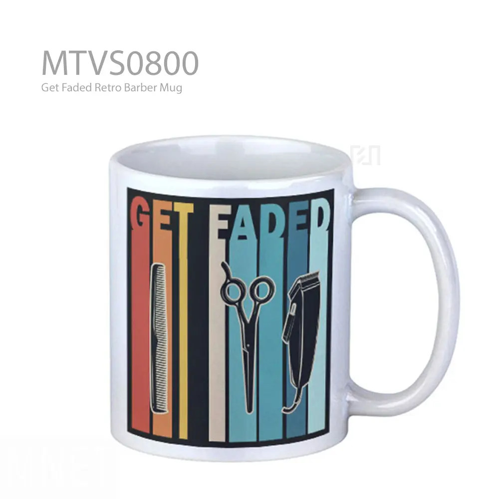 Get Faded Retro Barber Mug