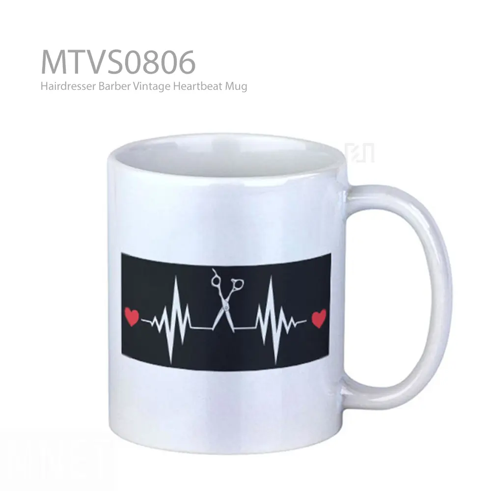 Hairdresser Barber Vintage Heartbeat Mug