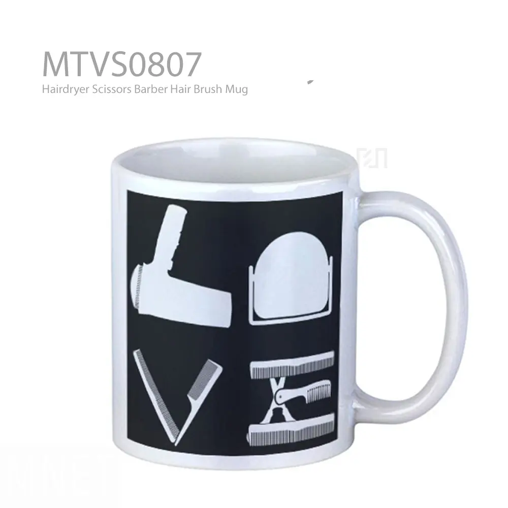 Hairdryer Scissors Barber Hair Brush Mug