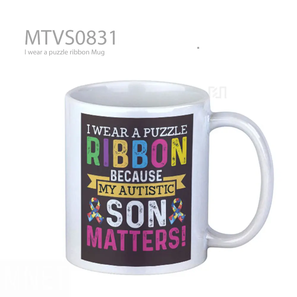 I wear a puzzle ribbon Mug