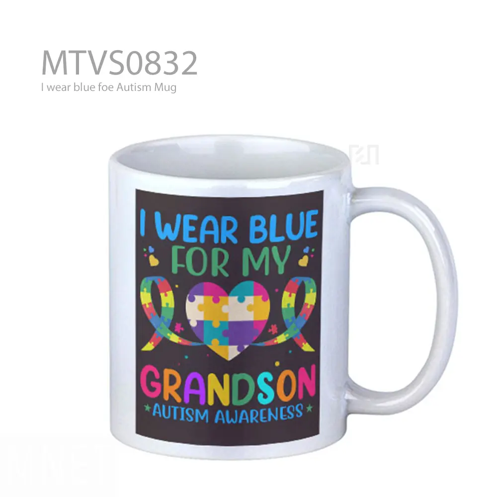 I wear blue foe Autism Mug