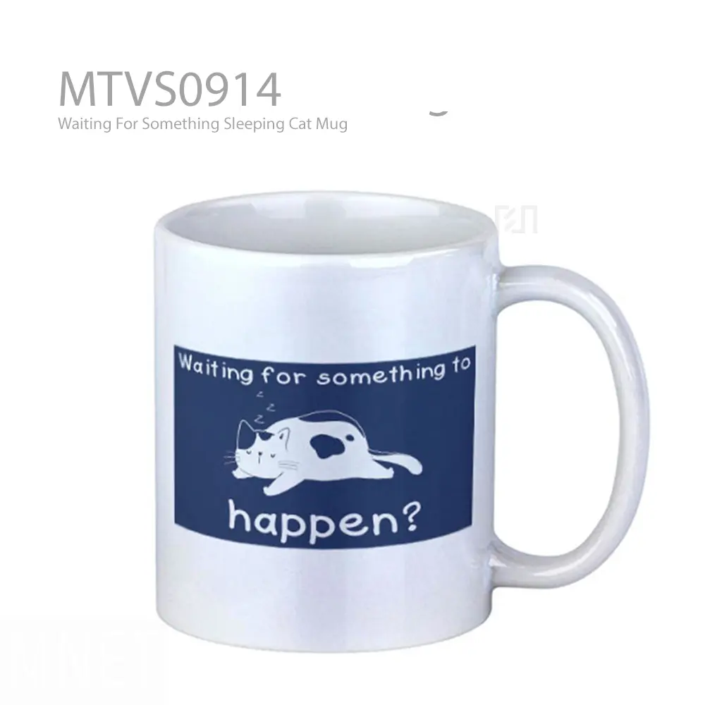 Waiting For Something Sleeping Cat Mug