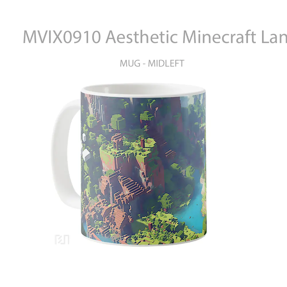 Mug Aesthetic Minecraft Landscape Merchandise Game Favorit - All-side / Desain