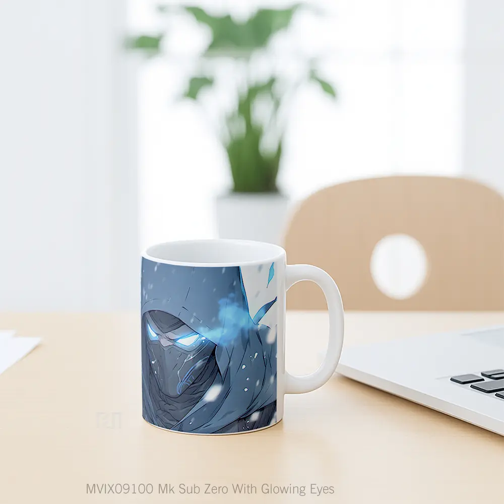 Mug Mk Sub Zero With Glowing Eyes Merchandise Game Favorit - All-side / Desain