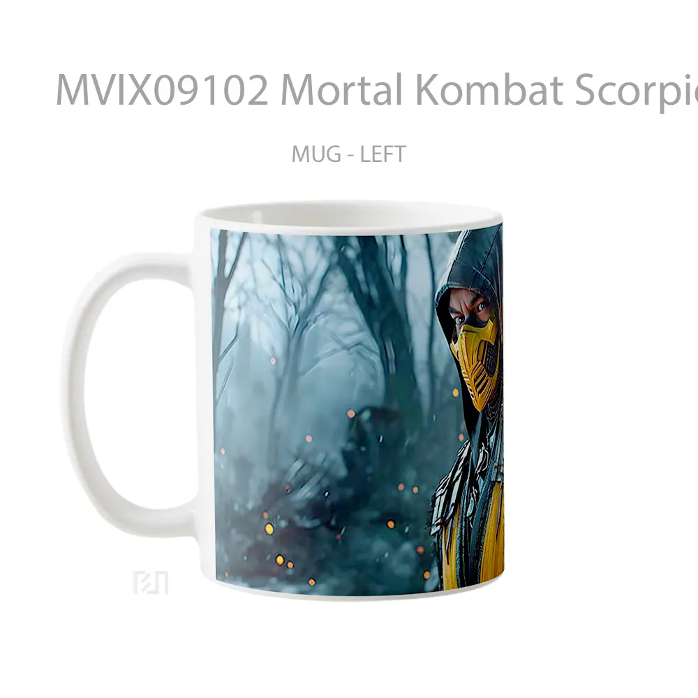 Mug Mortal Kombat Scorpion Hadiah Unik Pecinta Game - All-side / Desain