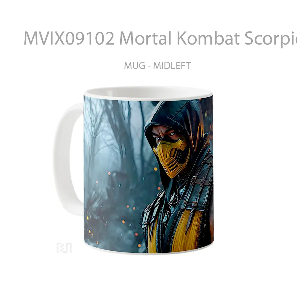 Mug Mortal Kombat Scorpion Hadiah Unik Pecinta Game - All-side / Desain
