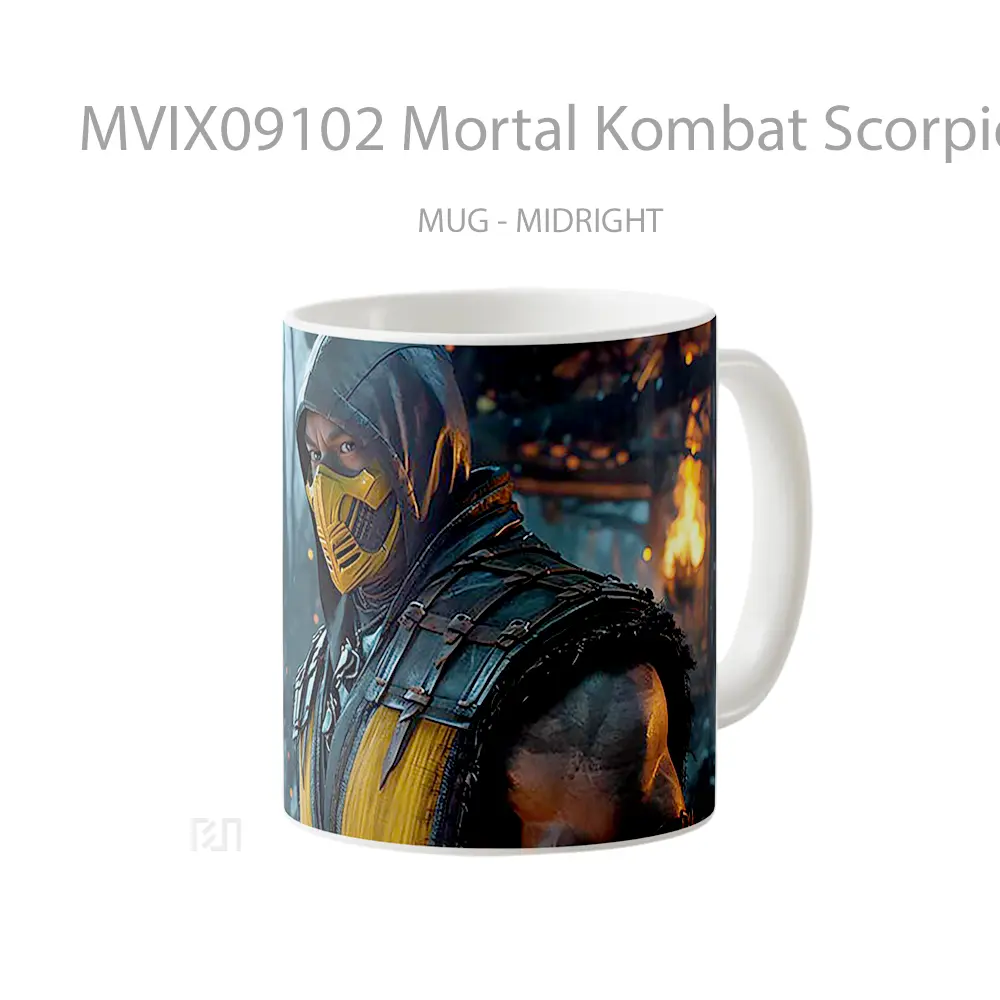 Mug Mortal Kombat Scorpion Hadiah Unik Pecinta Game - All-side / Desain
