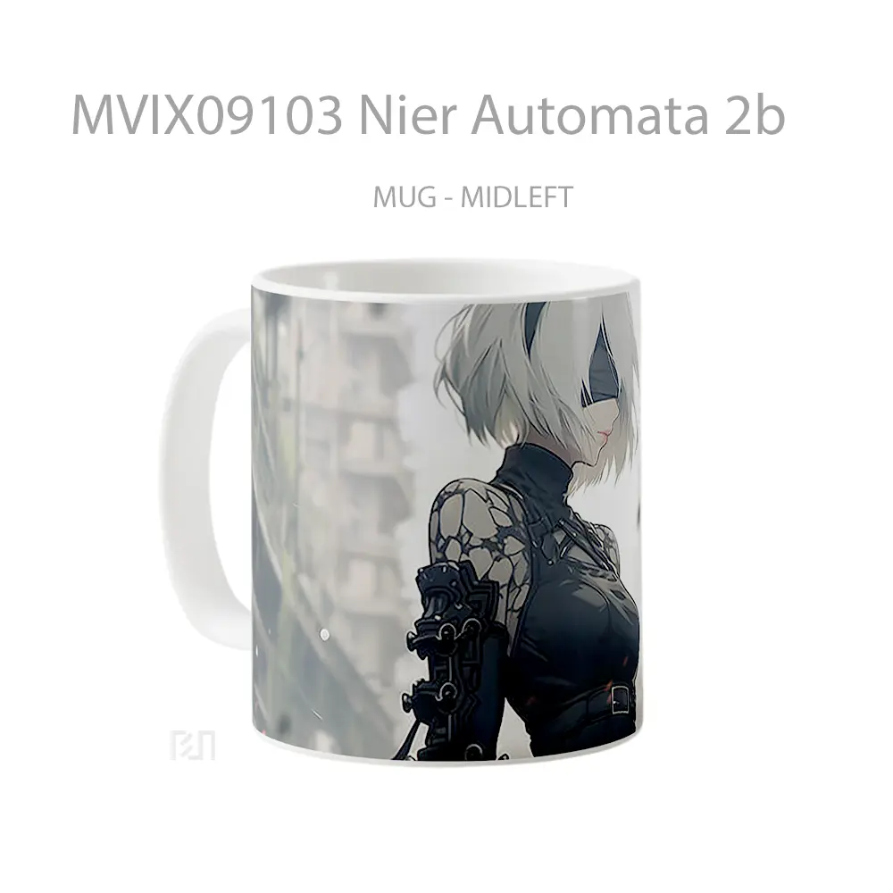 Mug Nier Automata 2B Hadiah Lucu dan Menarik - All-side / Desain