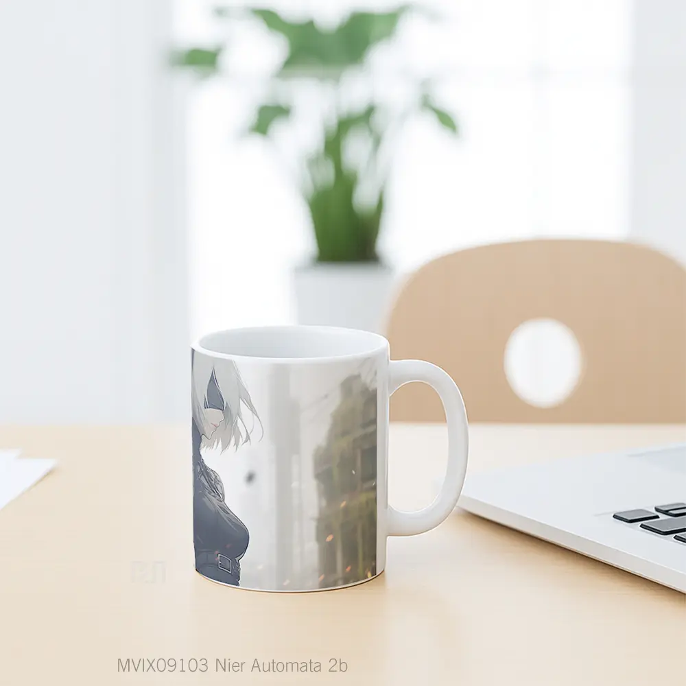 Mug Nier Automata 2B Hadiah Lucu dan Menarik - All-side / Desain