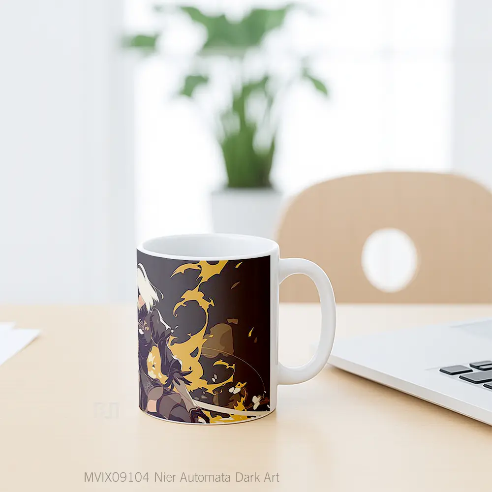 Mug Nier Automata Dark Art Hadiah Lucu dan Menarik - All-side / Desain