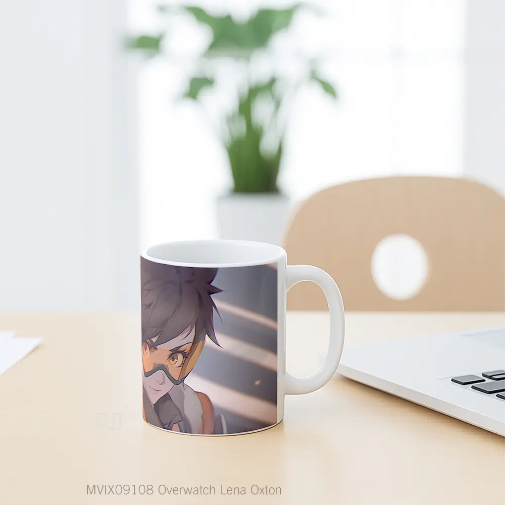 Mug Overwatch Lena Oxton Koleksi Mug Gamer - All-side / Desain
