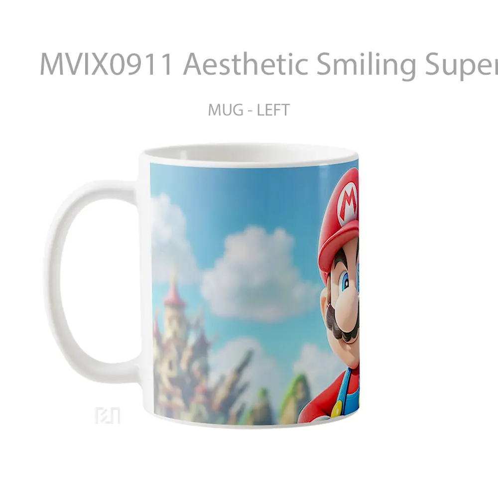 Mug Aesthetic Smiling Super Mario Hadiah Lucu dan Menarik - All-side / Desain