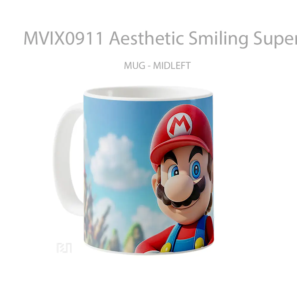 Mug Aesthetic Smiling Super Mario Hadiah Lucu dan Menarik - All-side / Desain