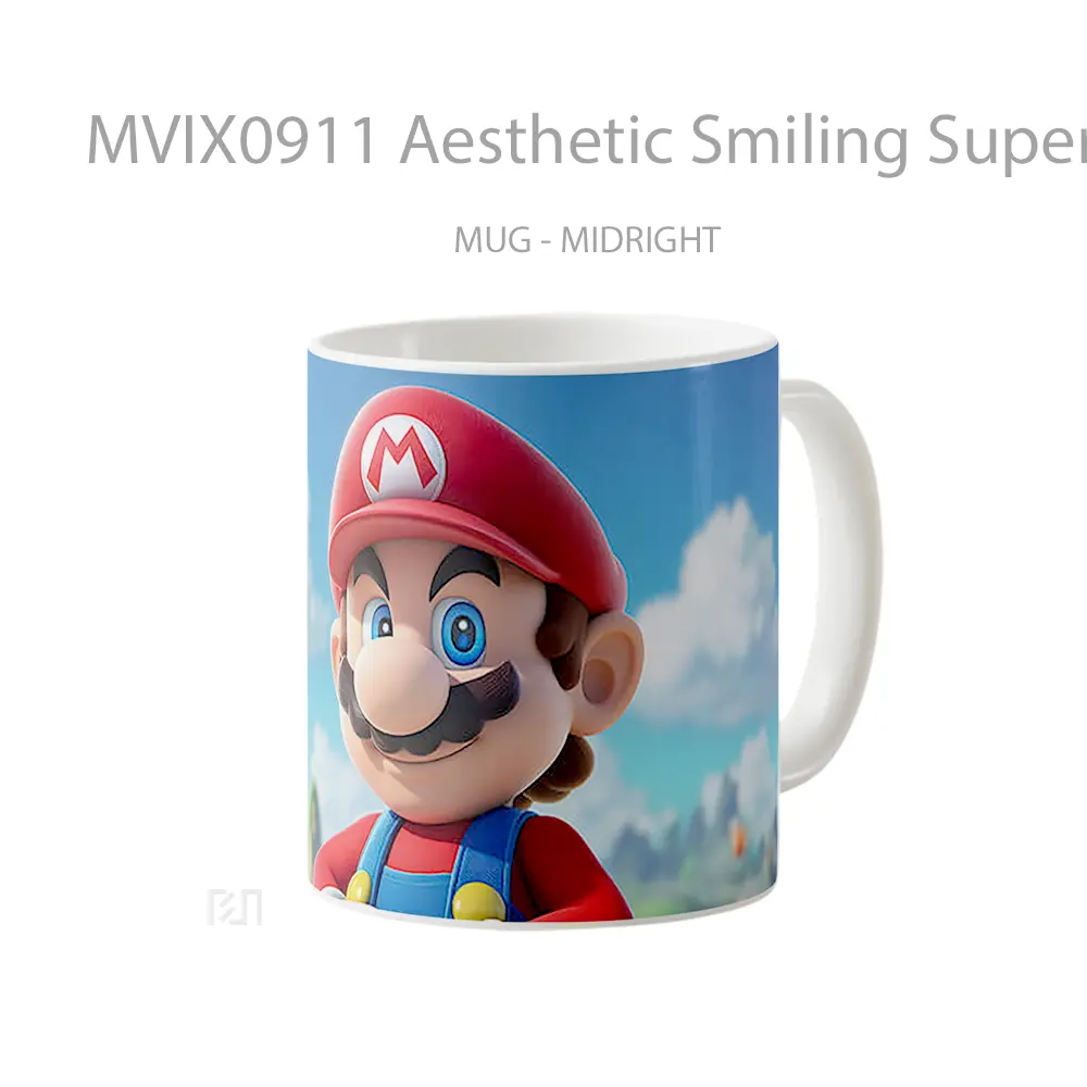 Mug Aesthetic Smiling Super Mario Hadiah Lucu dan Menarik - All-side / Desain