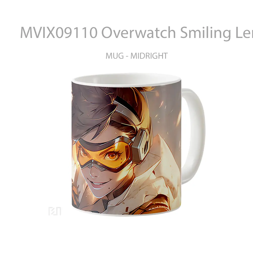 Mug Overwatch Smiling Lena Oxton Hadiah Unik Pecinta Game - All-side / Desain